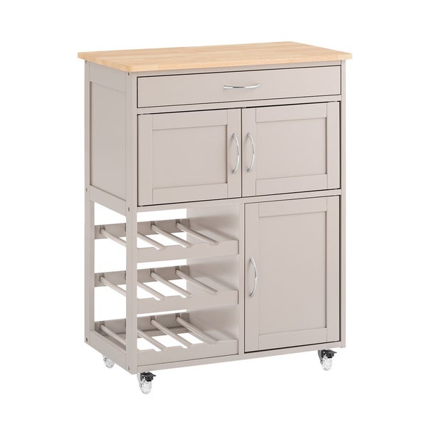 Küchenwagen mit Schublade, Schränken und Weinregal