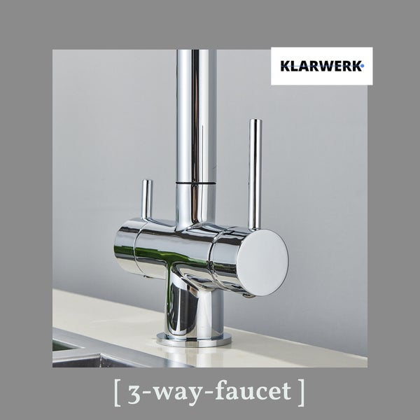 Felix | 3 Wege Premium Edelstahl ausziehbare Armatur | Chrom glänzend Osmose Wasserhahn Küche |Mischbatterie - 360 Grad | Filter 3 Anschlüsse