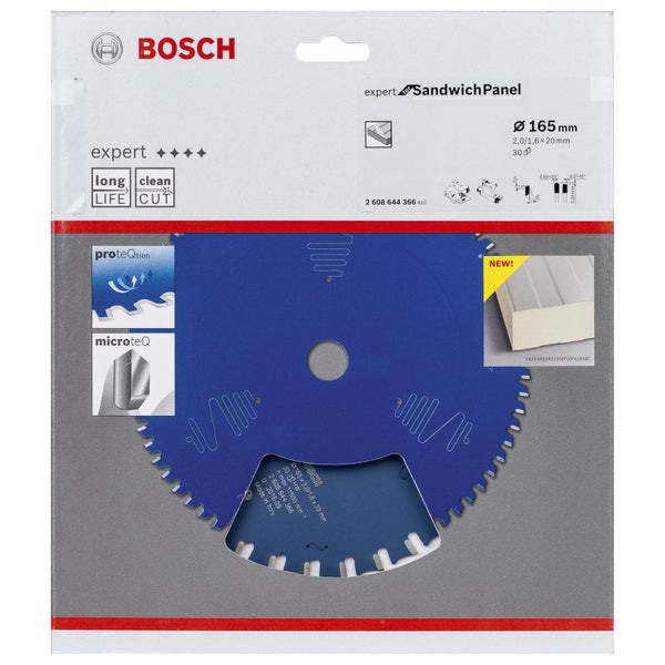 Bosch Logo Expert Sandwichpaneel Sägeblatt, 165 mm Durchmesser