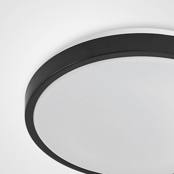 Lindby LED Deckenleuchte Villum (Modern) in Schwarz (1 flammig, ) - Lampe Deckenlampe Arbeitszimmerleuchte