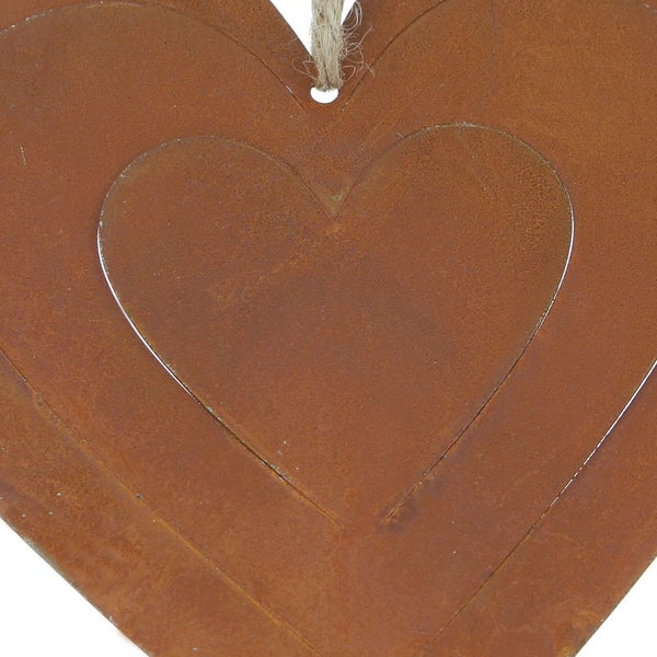 FRANK FLECHTWAREN | Herzhänger Rostliebe, 2er Set, METALL, 13 x 13 cm, 18 x 18 cm
