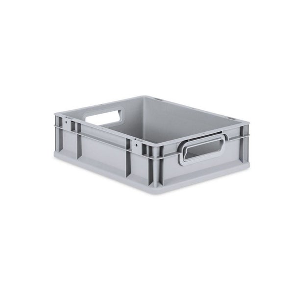 PROREGAL Spar Set 10x Eurobox Nextgen Economy Mit Auflagedeckel & 4x Schiebeschnappverschlüsse Schwarz Griffe Offen HxBxT 12 x 30 x 40 cm 11 Liter