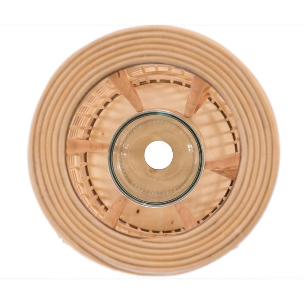 Laterne Iva 60 Bambus, mit Windlicht-Glaseinsatz naturfarben