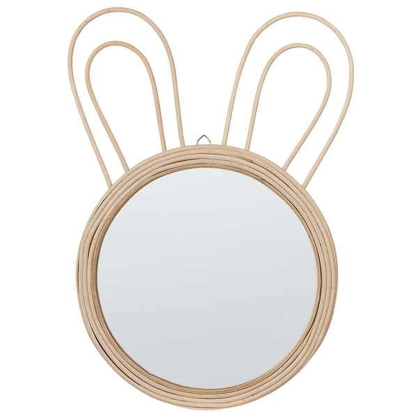 Wandspiegel GOLONG 26 cm 45 cm Rattan Naturfarben