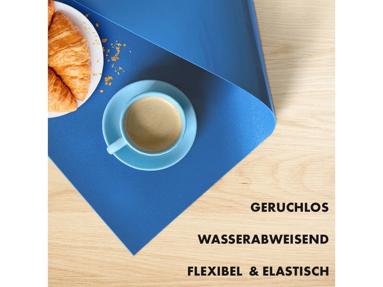 FLOORDIREKT Tischfolie Empire - mit abgeschrägter Kante - 1,5 mm Stärke - Blau - 90 x 90 cm