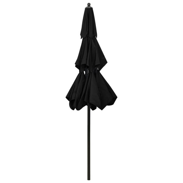 Schwarzes Stromkabel mit Schutzkontaktstecker und XLR-Stecker