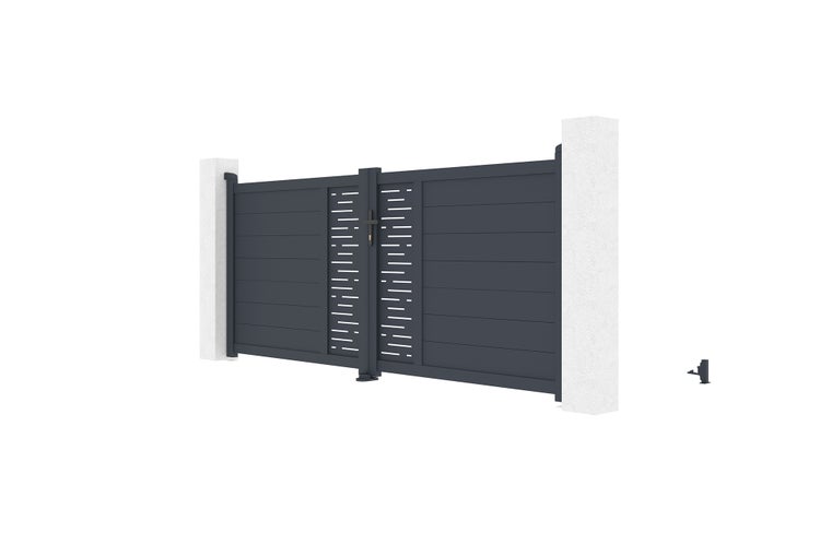 Flügeltor 3m ARLBERG H.120 graues Aluminium