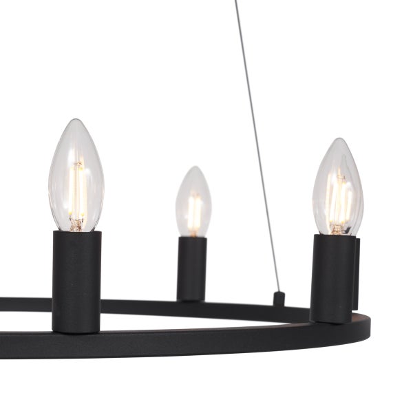 Industrielle Hängelampe schwarz 7-flammig - Knight