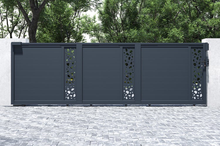 Schiebetor 5m SUNNY H.160 graues Aluminium