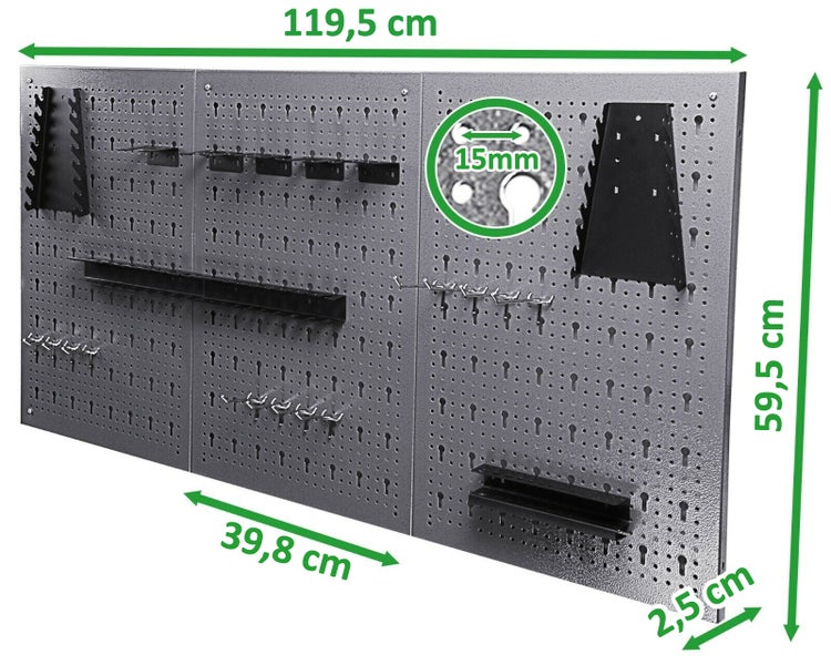 Ondis24 Lochwand mit Metall Haken grau NEU Jochen, Lochwandhacken