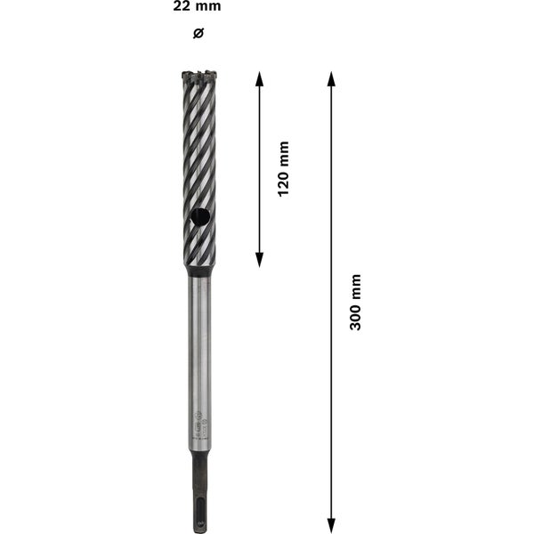 Bohrkrone mit 22 Millimeter Durchmesser und 300 Millimeter Länge