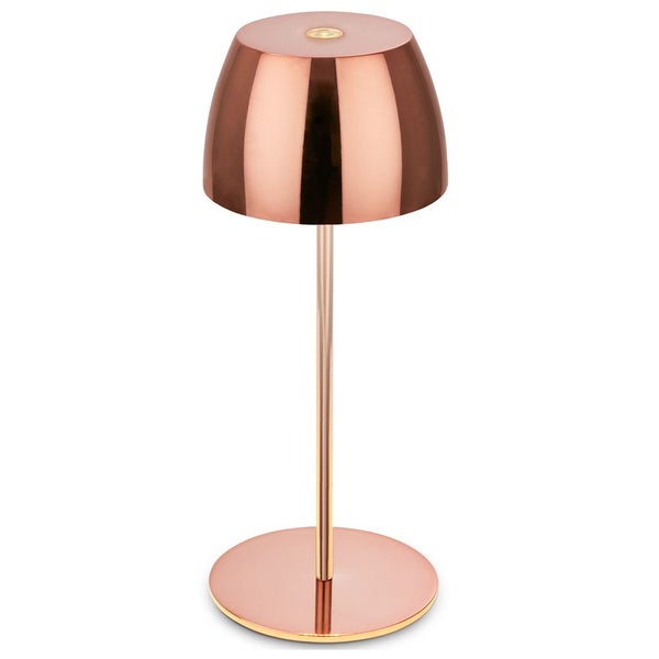 Briloner Serina Mini LED Tischlampe kabellos IP44, Dimmbar, Touch, Spritzwasserschutz, akku, kupfer, Ø8 x 20 cm
