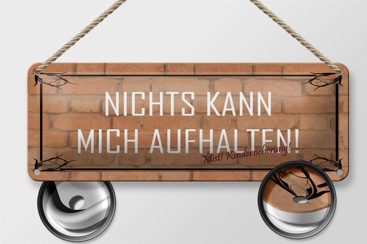 Blechschild Spruch 27x10cm nichts kann mich aufhalten Dekoration