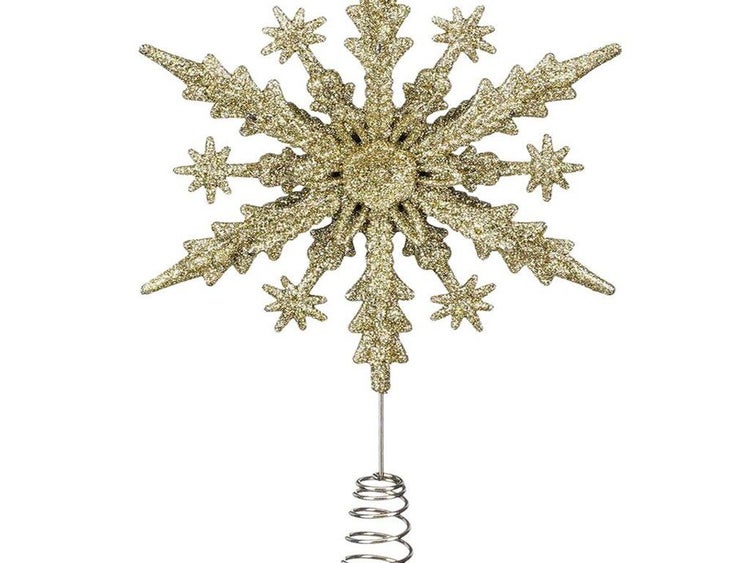 Weihnachtsbaumspitze in Form einer glitzernden Schneeflocke