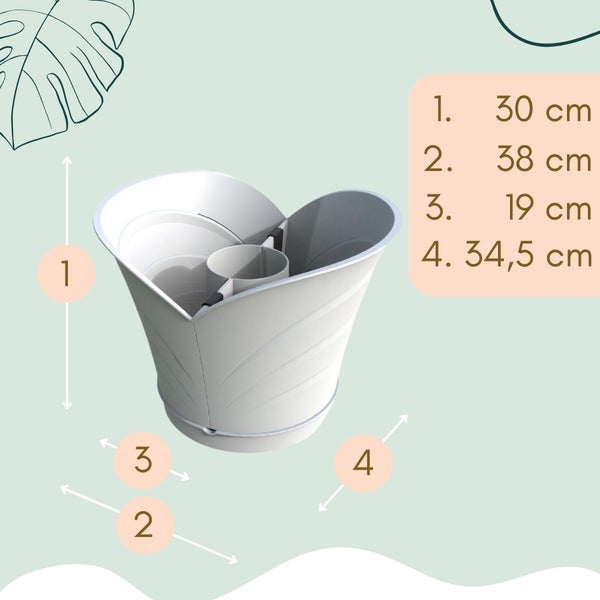 Blumentopf um Säule herum für Pfosten Fallrohr Regenrohr Pflanztopf 2 SET Regenrinne Pflanzgefäß 2 SET Weiß