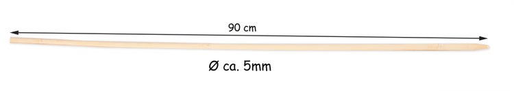 Holzstab, 90 Zentimeter lang, circa 5 Millimeter Durchmesser