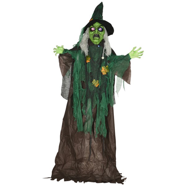 HOMCOM Halloween-Hexe, 60L × 18B × 183H cm, PE, Mehrfarbig