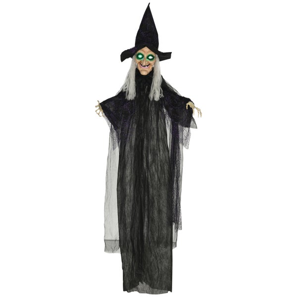 HOMCOM Halloween Dekoration, 130L x 18B x 183H cm, Polyester, PE, Stahl, Schwarz