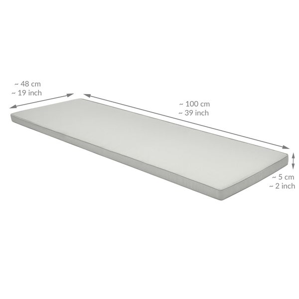 Beautissu Base BK Bankauflage 100x48x5cm Hellgrau