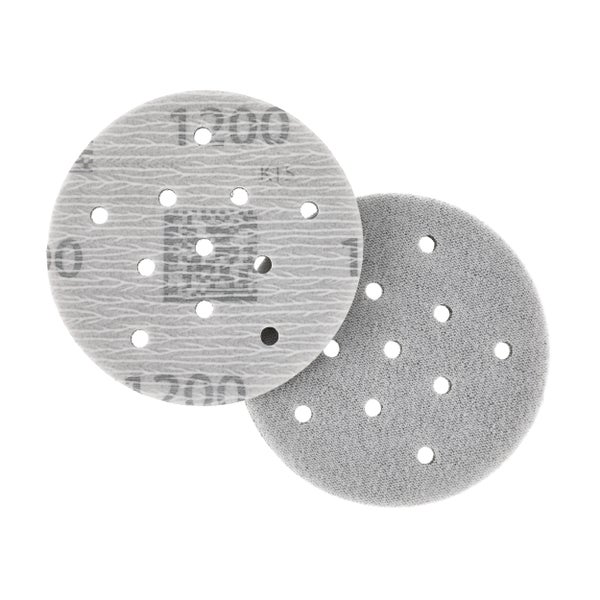 Mirka Iridium Soft Schleifscheiben Ø 77 mm / Korn P1200 / Klett Multifit / 20 Stück / schaumbasiertes Schleifmittel für präzises Trockenschleifen, Klarlackschliff, Finish