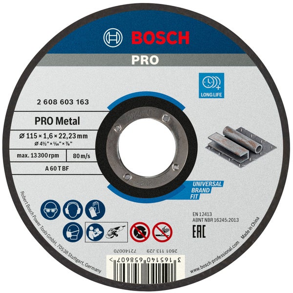 Bosch PRO Metal Trennscheibe 115 x 1,6 x 22,23 mm - 2608603163