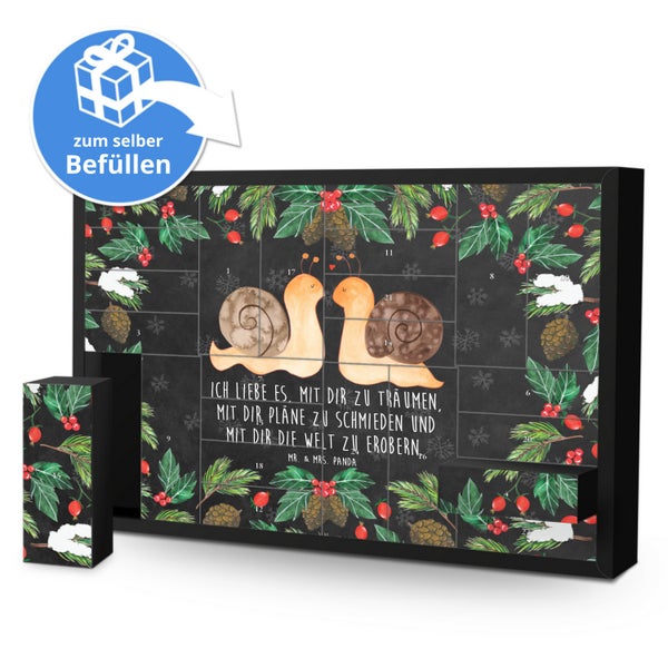 Mr. & Mrs. Panda Befüllbarer Adventskalender Schnecken Liebe - Schwarz