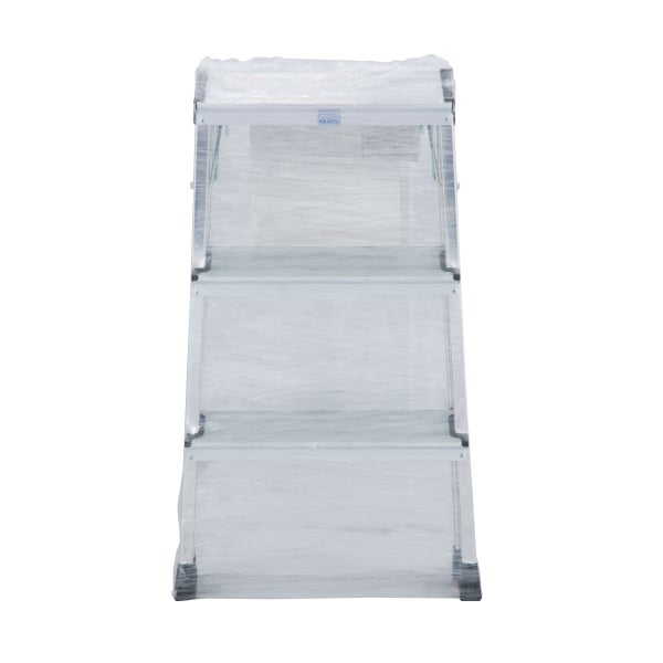 Krause Logo auf einem Leiterregal mit drei Regalböden