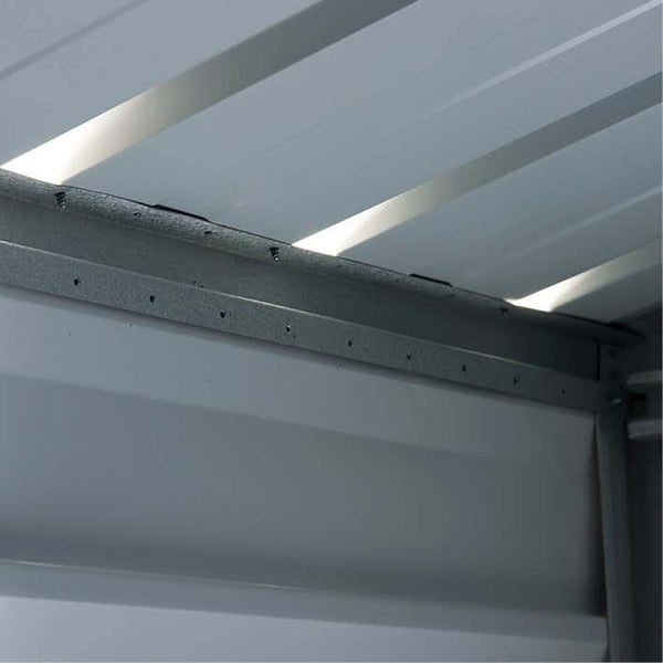 Yardmaster International YARDMASTER Gerätehaus Bayern 202x137 Gerätehaus aus Metall in Grün, Geräteschrank mit 0,3 mm Wandstärke Gartenhaus 2x1,4m