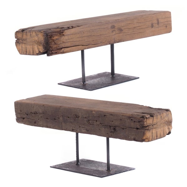 Kerzenständer  CASTLE 60 Recycling Holz massiv, Shabby Chic Design naturfarben