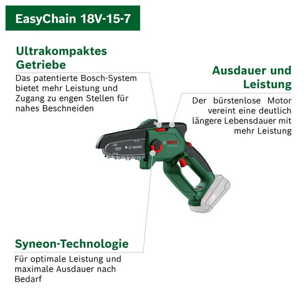 Bosch EasyChain 18V-15-7 Akku-Kettensäge