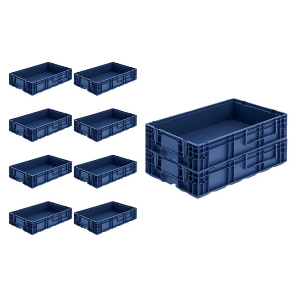 PROREGAL SparSet 10 x VDA KLT Kleinladungsträger Mit Verbundboden HxBxT 14,7 x 40 x 60 cm 22 Liter KLT Transportbox Transportbehälter Stapelbehälter
