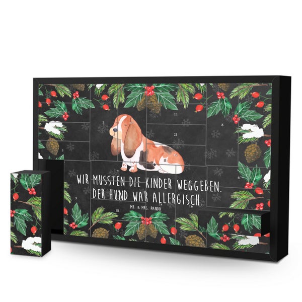 Mr. & Mrs. Panda Befüllbarer Adventskalender Hund Basset Hound - Schwarz