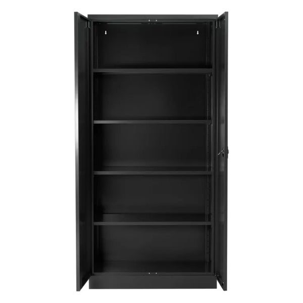 PROREGAL Stahlschrank Bee 9 Fachböden HxBxT 195 x 92 x 42 cm Pulverbeschichtetes Fachbodenmaterial Anthrazit & Anthrazit