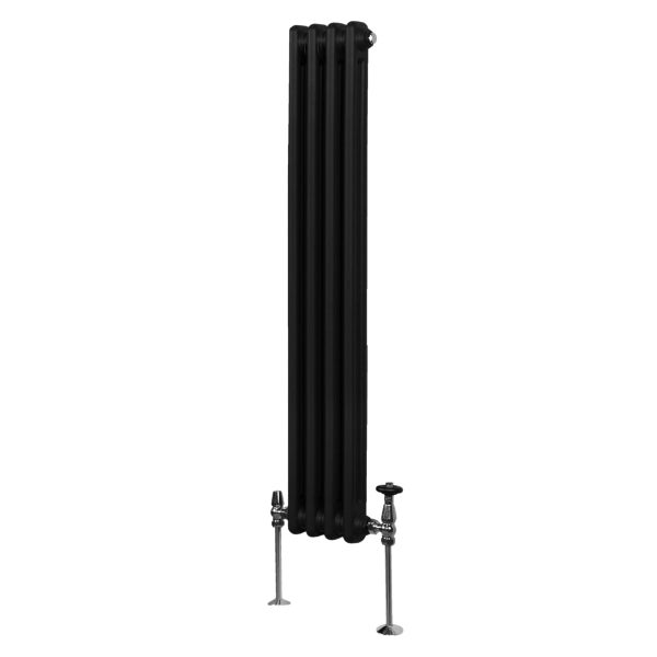 Traditioneller 2-Spalten-Heizkörper - 1500 x 202 mm - Schwarz