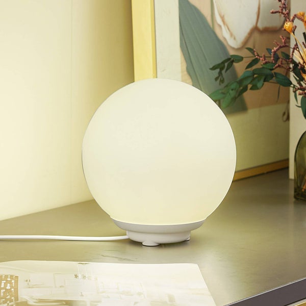 Lindby LED Cosmia dimmbar mit Leselampe (Modern) in Weiß aus Glas (1 flammig, ) Wohnzimmerleuchte