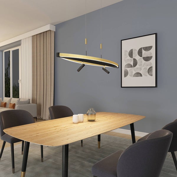 Lucande LED Pendelleuchte Matwei dimmbar (Design, Modern) in Schwarz aus Aluminium (3 flammig ) - Design-Hängeleuchte Esstischlampe Hängelampe Hängeleuchte Licht nach oben & unten
