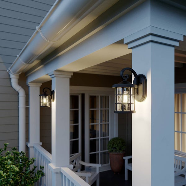 Lindby Wandleuchte außen (Laterne) Ankea (Retro, Vintage Antik) in Schwarz (1 flammig E27) - Außenwandleuchten Wandlampe Led Außenlampe Outdoor für Außenwand/Hauswand