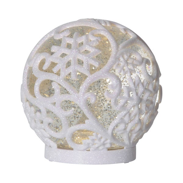 Dekorative Leuchtkugel mit Schneeflockenmuster für die Weihnachtszeit