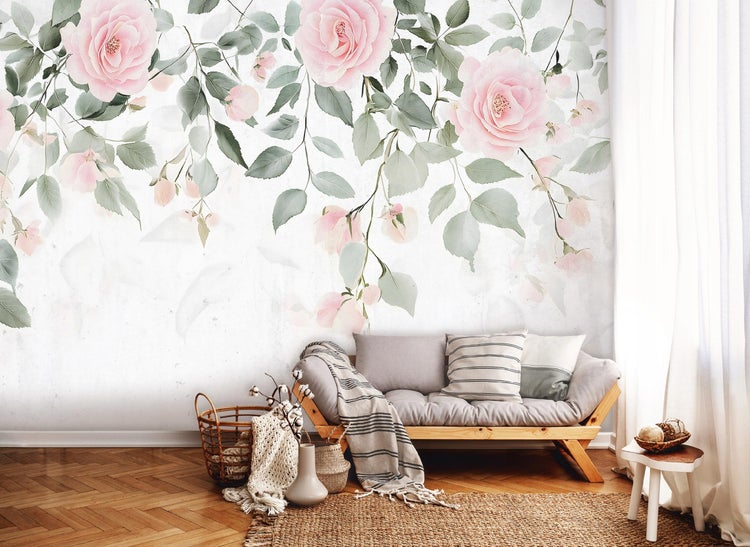 Fototapete Blätter Grün Blumen Vlies Tapete Wohnzimmer 200x140 cm