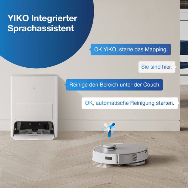 Saugroboter mit Absaugstation und Sprachsteuerung