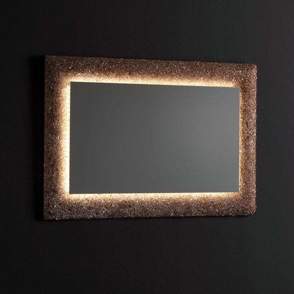 Rahmenspiegel mit LED Hintergrundbeleuchtung 90X62cm aus bearbeitetem Glas