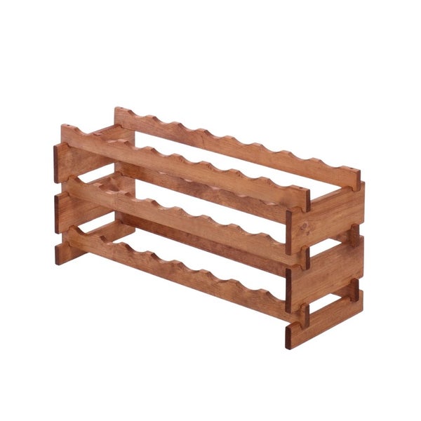 Weinregal VINOTECA FLEX PRO HxBxT 37x84x28cm 24 Flaschen auf 3 Ebenen Massives Kiefernholz Braun geölt