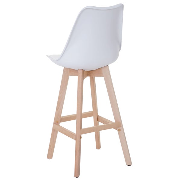 Barhocker mit Sitzschale und Holzbeinen