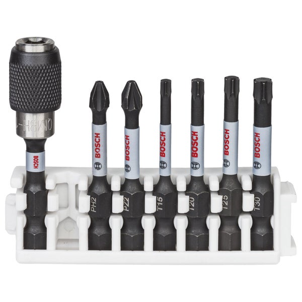 Bosch PRO Impact Set mit Quick Change-Bithalter und Pick and Click-Einsätzen PH2; PZ2; T15; T20; T25; T30; QC BH 55 mm 8-tlg. - 2608522327
