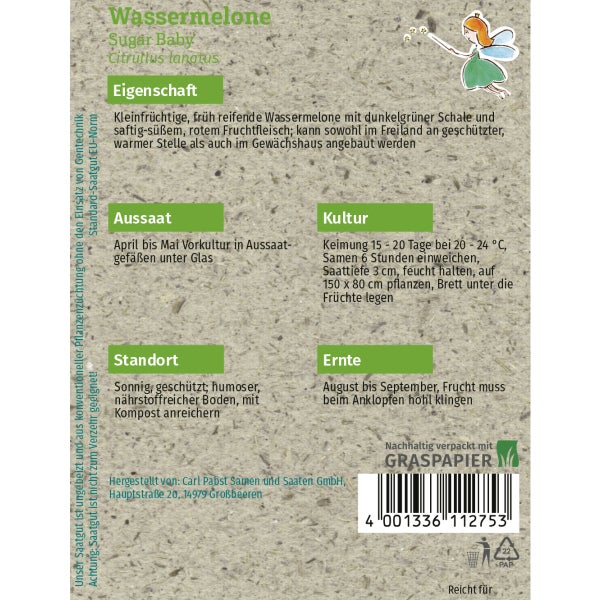 Wassermelone Sugar Baby Samen von Grüne Fee