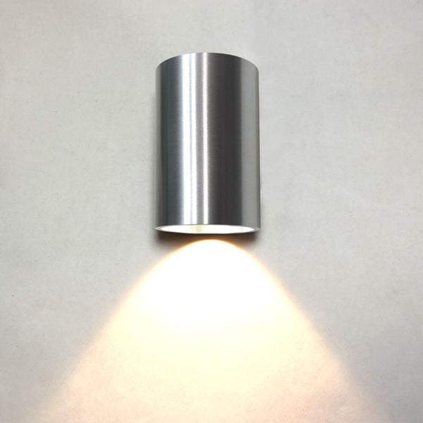 famlights | LED Außenwandleuchte Moritz Aluminium in Aluminium