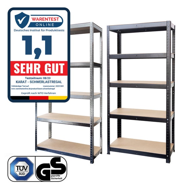FLOORDIREKT Schwerlastregal - Universal einsetzbar - Schwarz - 150 x 70 x 30 cm - Bis 1325 kg Traglast