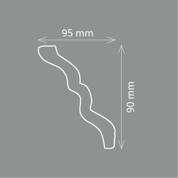 Zierleiste MT (90 x 90 mm), Länge 2m