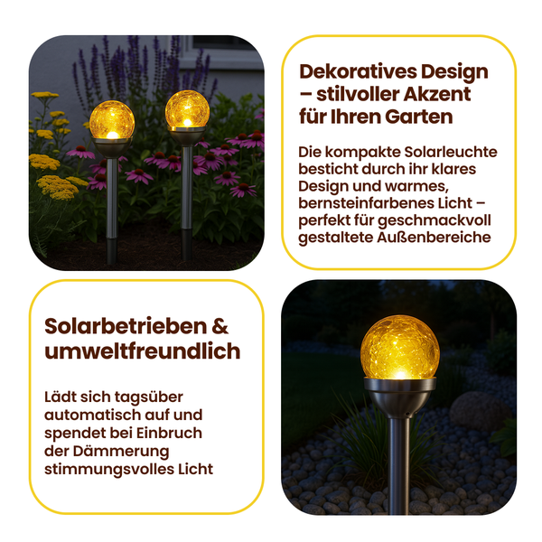 Solarleuchte mit Kugeldesign für den Garten