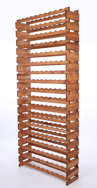 Weinregal VINOTECA FLEX PRO HxBxT 247x103x28cm 180 Flaschen auf 18 Ebenen Massives Kiefernholz Braun geölt